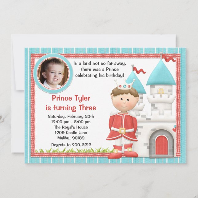 Prince Kids Birthday Party Invitation (Front)