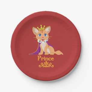 Prince Kitten Paper Plate