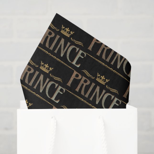 PRINCE Lettering  - Elegant Rich Royal Crown Tissue Paper (Gift Bag)