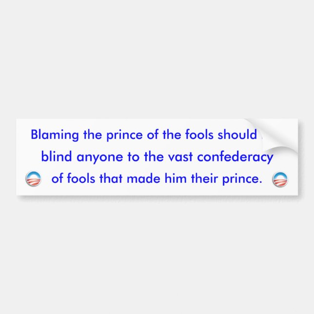 Prince of Fools Bumper Sticker (Front)