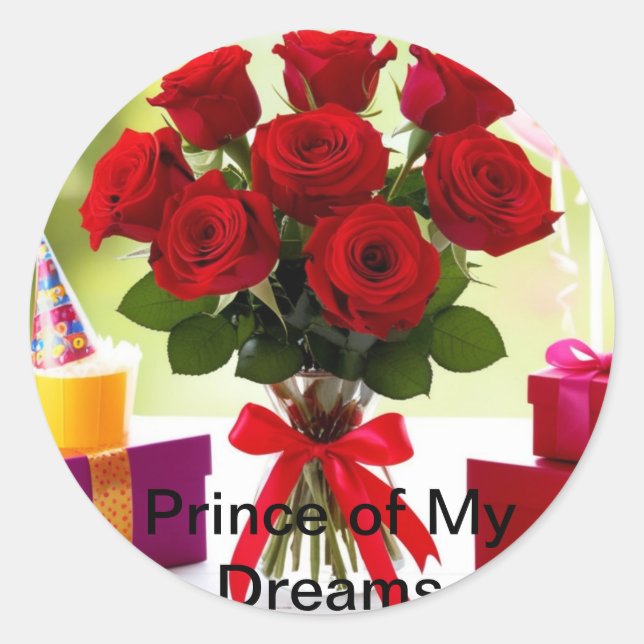 prince of my dreams classic round sticker (Front)