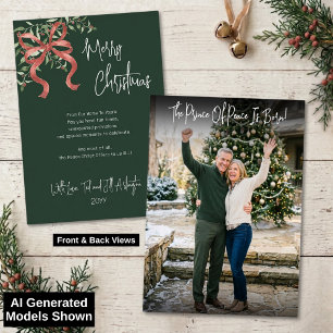 Prince Of Peace Bow Hand Script Photo Christmas