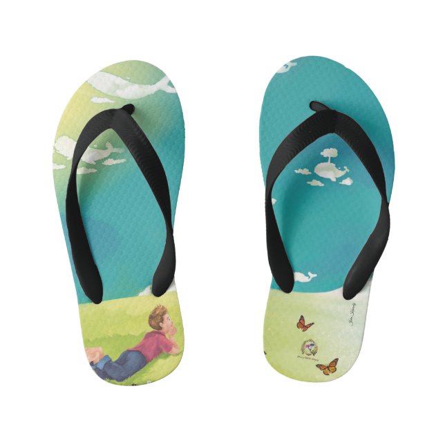 PRINCE OF WHALES WHALE WATCHING Kids Flip Flops (Footbed)