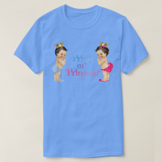 Prince or Princess Baby Gender Reveal  T-Shirt (Design Front)