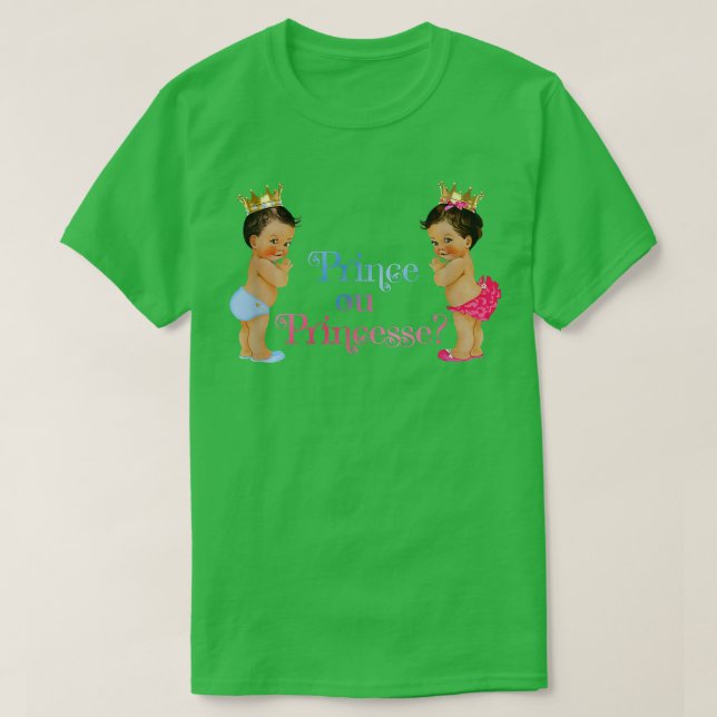 Prince or Princess Baby Gender Reveal T-Shirt (Design Front)