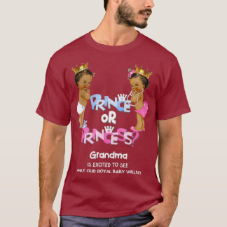 Prince or Princess Grandma Ethnic Gender Reveal T-Shirt