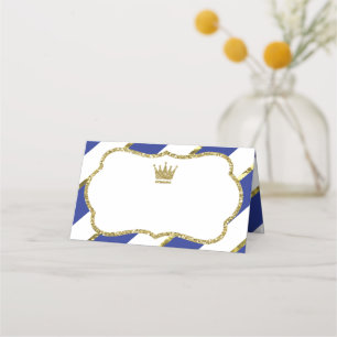 Prince Place Cards, Food Cards, Faux Gold Card