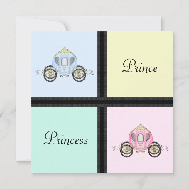 Prince Princess Gender Reveal Shower Invitations (Front)