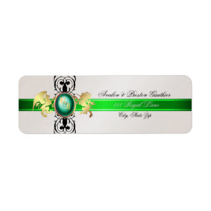 Prince & Princess Green Champange Address Labels