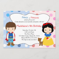 Prince Princess Invitation Kids Birthday Party