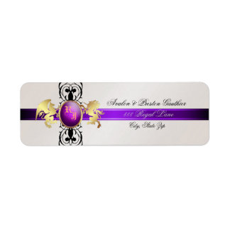 Prince & Princess Purple Champange Address Labels