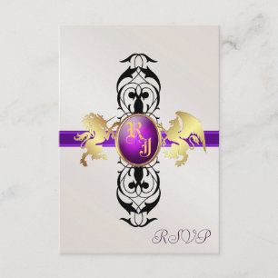 Prince & Princess Purple RSVP Response Invite 2