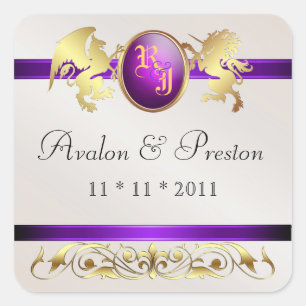 Prince & Princess Purple  Save The Date Sticker
