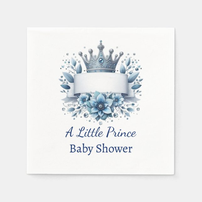 Prince Royal Blue Crown Napkins (Front)