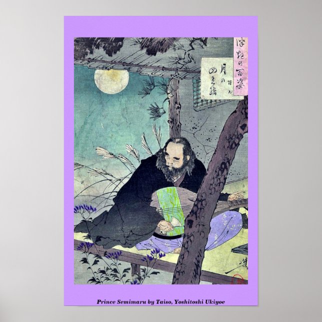 Prince Semimaru by Taiso, Yoshitoshi Ukiyoe Poster (Front)