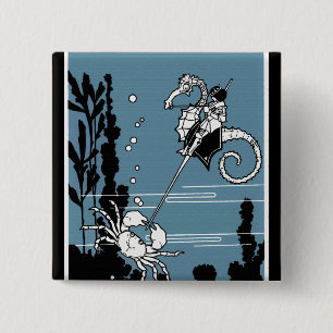 Prince & The  Seahorse 15 Cm Square Badge