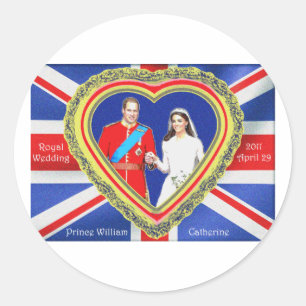 Prince William and Catherine Royal Wedding Classic Round Sticker