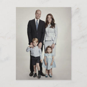 Prince William and family Dec 2017 stylised Postcard