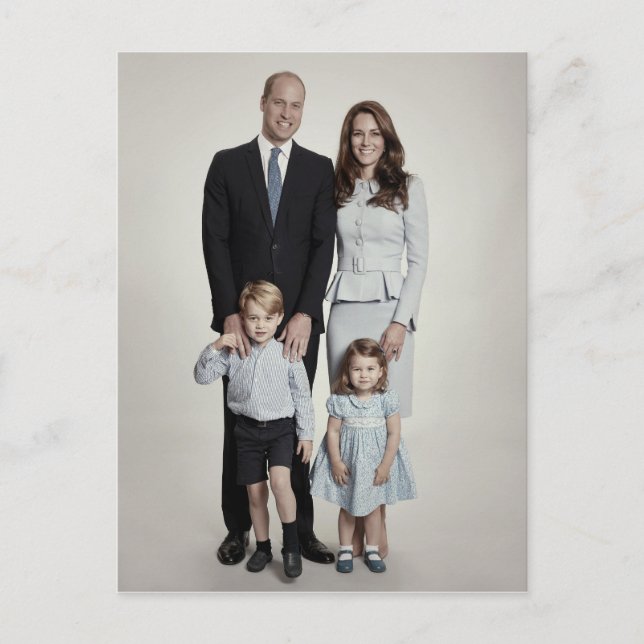 Prince William and family Dec 2017 stylised Postcard (Front)