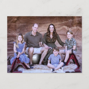 Prince William and family Dec 2021 stylised Postcard
