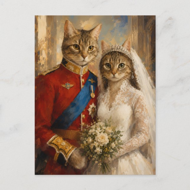 Prince William & Catherine Royal Wedding Cats Postcard (Front)