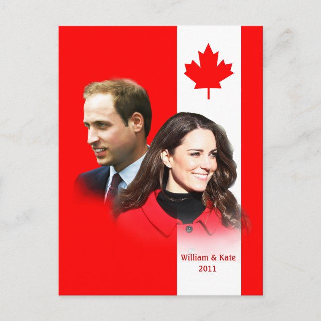 Prince William - Kate Middleton Canada Postcard (Front)