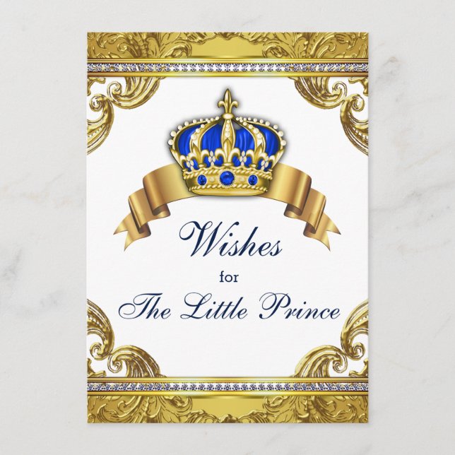 Prince Wishes for Baby Boy Baby Shower Advice Card (Front)