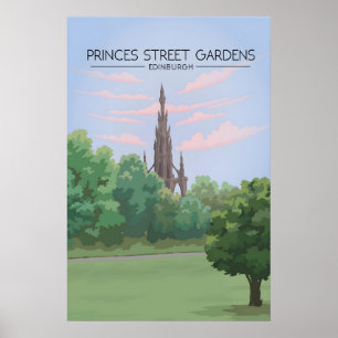 Princes Street Gardens Edinburgh Travel Poster