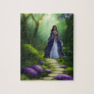 Princes stroll through enchanted forest jigsaw puzzle