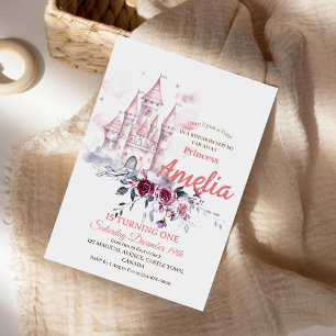  Princess 1st Birthday Party Fairy Tale Invitation