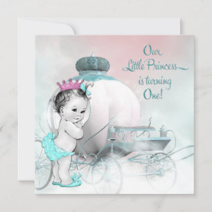 Princess 1st Birthday Party Invitation