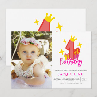 Princess 1st Birthday Party Invitation