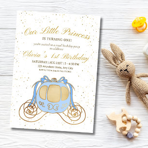Princess 1st Birthday Royal Princess Carriage Invitation