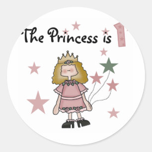 Princess 1st Birthday Tshirts and Gifts Classic Round Sticker