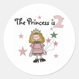 Princess 2nd Birthday Classic Round Sticker
