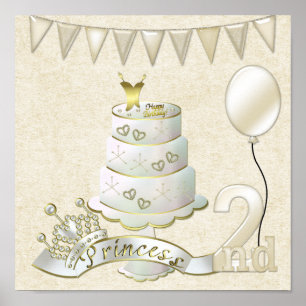Princess 2nd  Birthday Poster Print