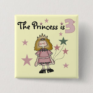 Princess 3rd Birthday Tshirts and Gifts 15 Cm Square Badge