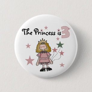 Princess 3rd Birthday Tshirts and Gifts 6 Cm Round Badge