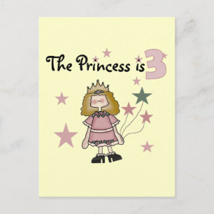 Princess 3rd Birthday Tshirts and Gifts Postcard