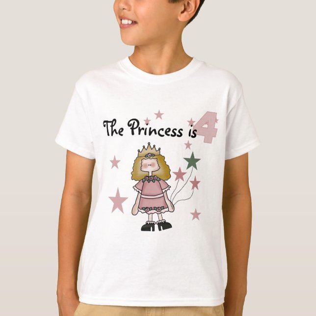 Princess 4th Birthday Tshirts and Gifts (Front)