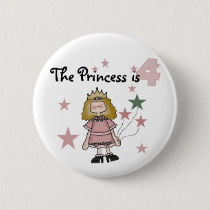 Princess 4th Birthday Tshirts and Gifts 6 Cm Round Badge