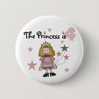 Princess 4th Birthday Tshirts and Gifts 6 Cm Round Badge