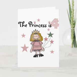 Princess 4th Birthday Tshirts and Gifts Card