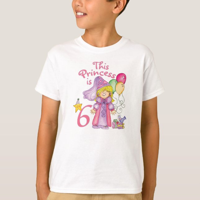 Princess 6th Birthday T-Shirt (Front)