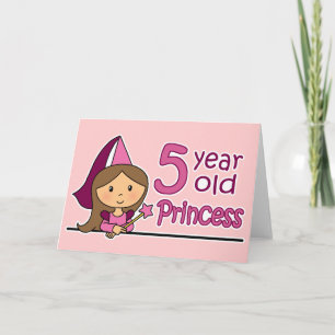 Princess Age 5 Card