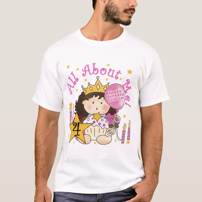 Princess All About Me 4th Birthday Tshirts (Front)