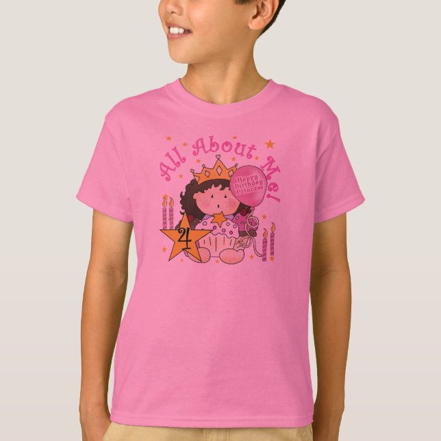 Princess All About Me 4th Birthday Tshirts (Front)