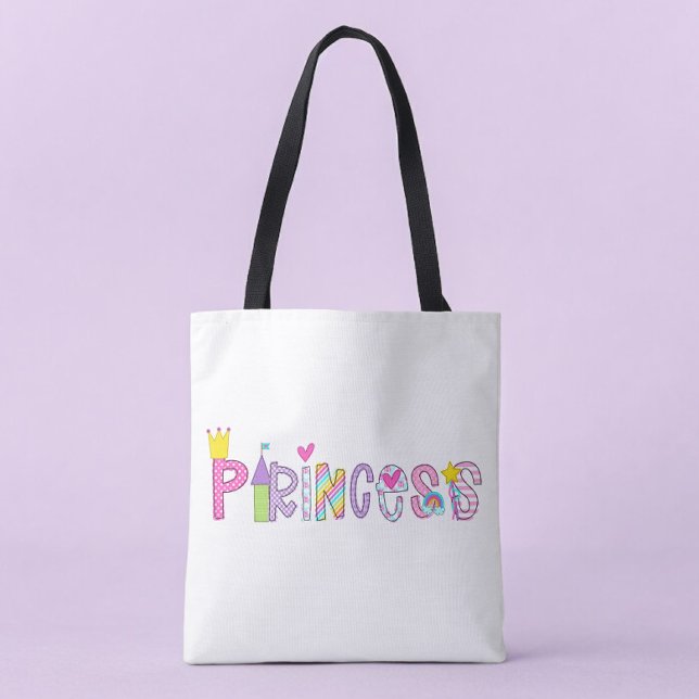 Princess Alphabet Bright Colourful  Tote Bag (Creator Uploaded)