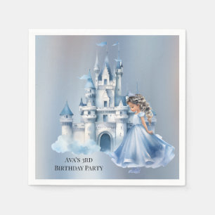 Princess and Castle Is Turning 3 Birthday Party Napkin