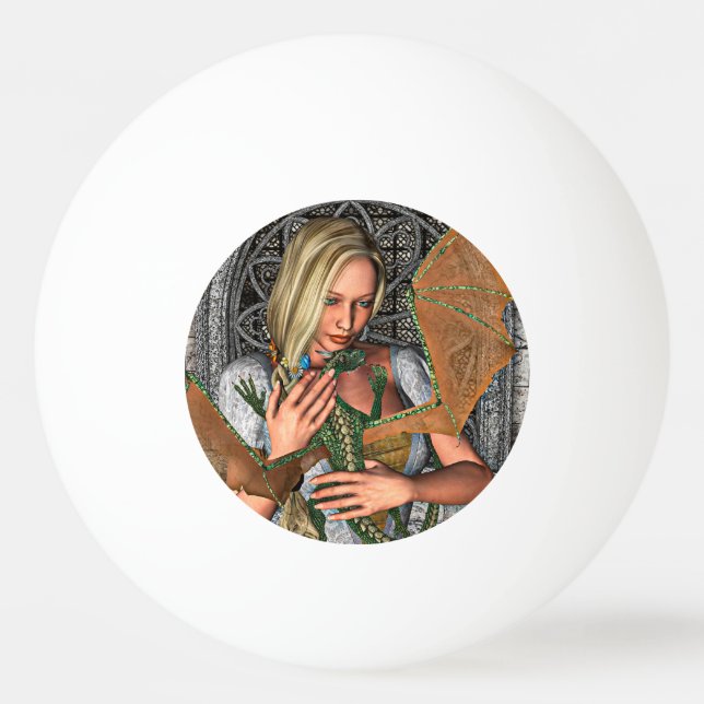 Princess and Dragon Ping Pong Ball (Front)
